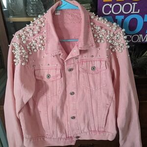 Jeweled pink jean jacket